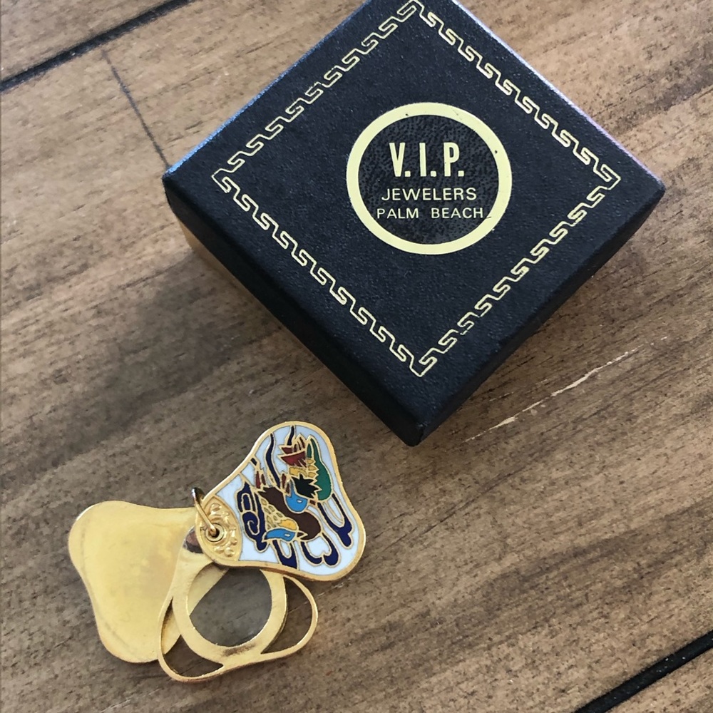 Brand new cloisonné magnify glass charm